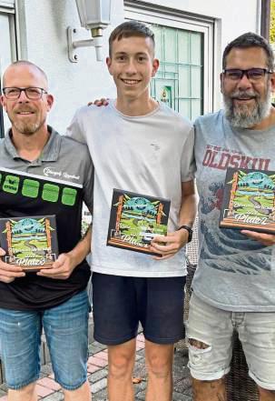 Der Deutsche Meister Luca Kinel wurde jetzt auch Vereinsmeister vor Frank Meyer und Sebastian Kienel.