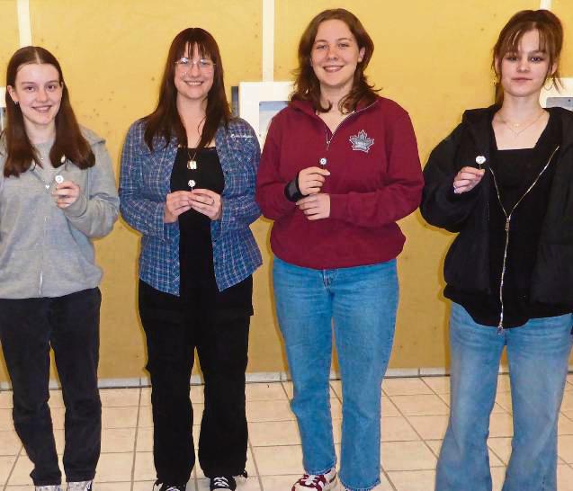 Das erfolgreiche Juniorenteam Luftgewehr freihand des SSV BW Lipperbruch (v.l.): Katharina Pieper, Lisa Marie Schröder, Elisa Platte und Theresa Pieper. Elisa Platte wurde auf Bezirksebene Zweite. Auf dem Bild fehlt Kira Weßling.