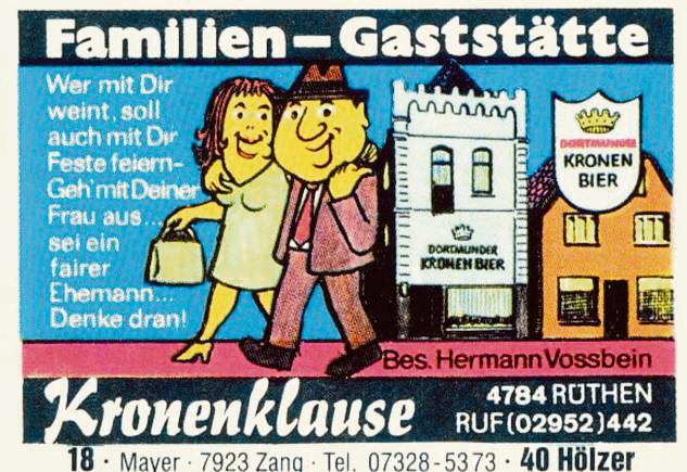 Ein Relikt der Kneipenkultur: die Werbung der Kronenklause auf einer Zündholzpackung.