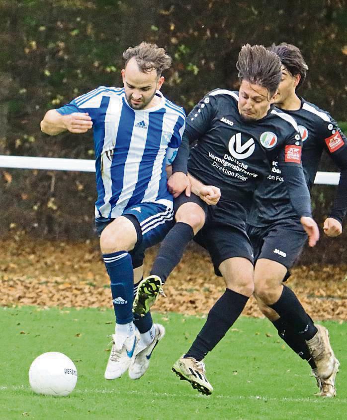 Die Blau-Weißen aus Lipperbruch entwischten im Topspiel der Kreisliga B der Mannschaft von Internazionale Lippstadt und setzten sich deutlich mit 4:1 durch. Foto: Feichtinger