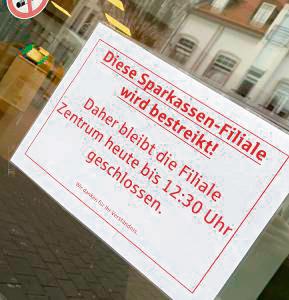 Im Foto festgehalten: Der Streik traf die Hauptstelle.