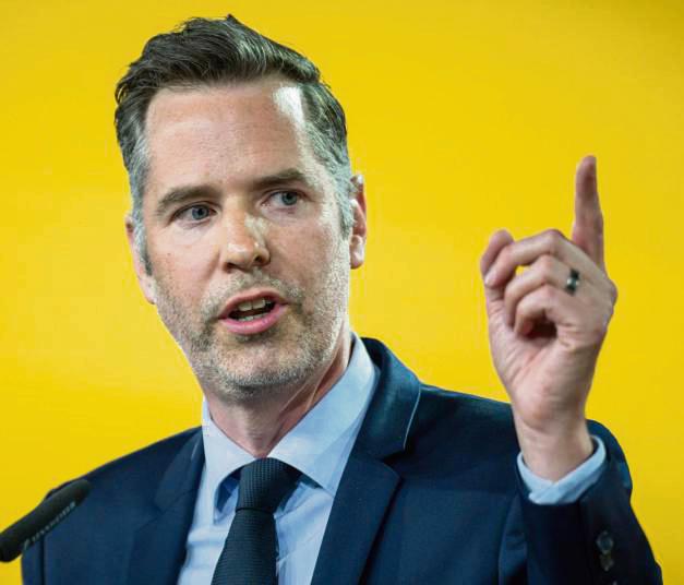 Der 48-jährige FDP-Bundesvorsitzende, Christian Dürr, setzt sich für die örtliche FDP ein. Foto: DPA