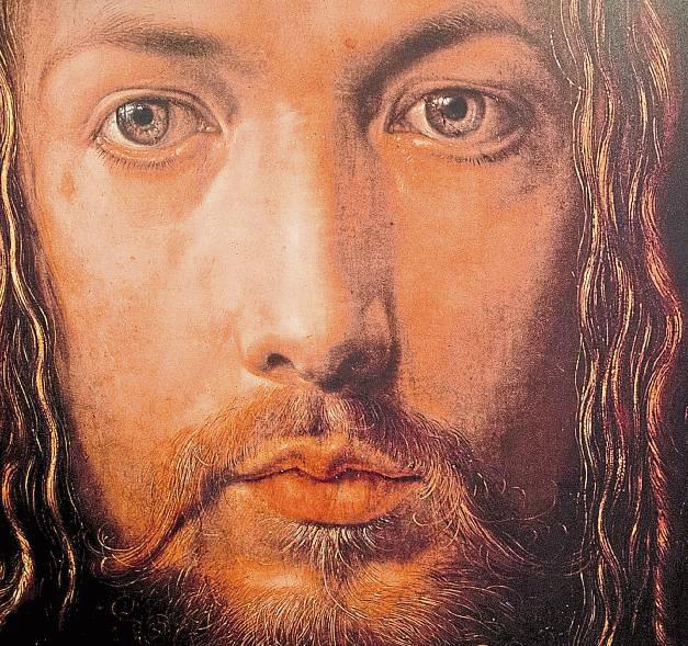 So hat Albrecht Dürer sich selbst gezeichnet. Dies ist ein Ausschnitt der Kopie von Dürers „Selbstbildnis im Pelzrock“, die im Albrecht-Dürer-Haus in Nürnberg zu sehen ist. Foto: dpa