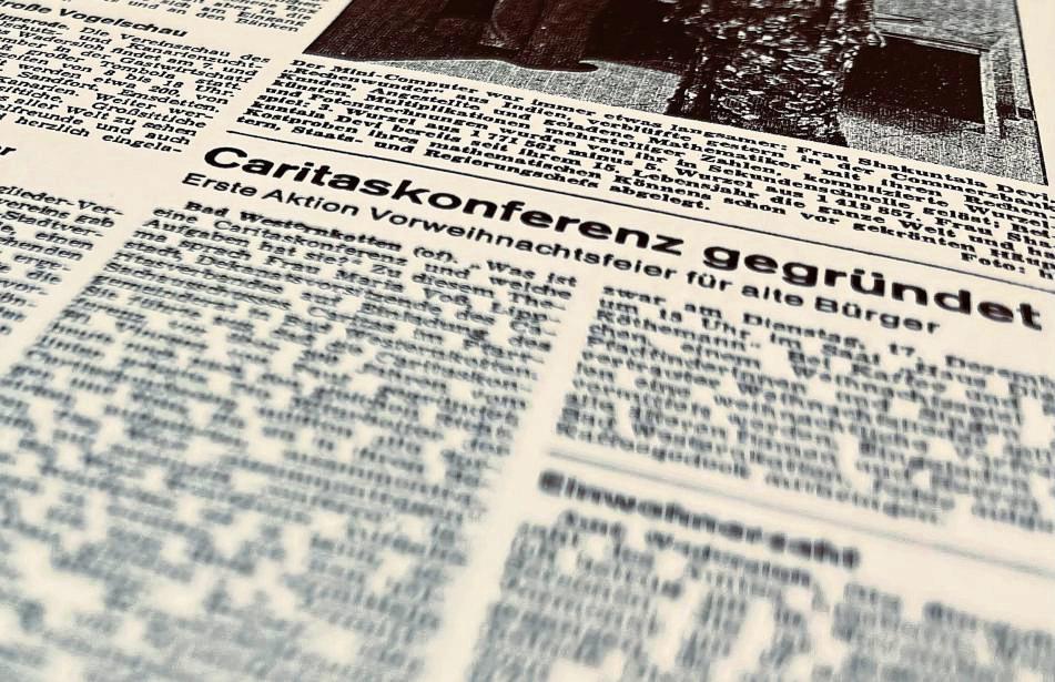„Caritaskonferenz gegründet“ – Anfang Dezember 1974 berichtete unsere Zeitung über die Geburtsstunde des gemeinnützigen Vereins im Kurort. Foto: Dietz