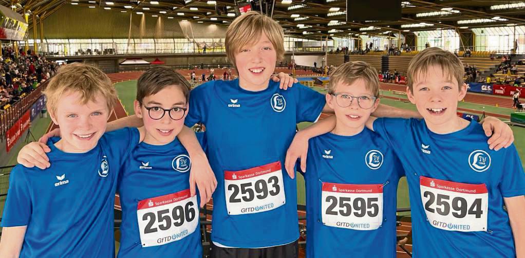 Starteten gegen internationale Konkurrenz in Dortmund (v.l.): Damian Albrecht, Julian Kaiser, Kalle Böhner, Vincent Hesse und Julius Hesse vom LTV Lippstadt.
