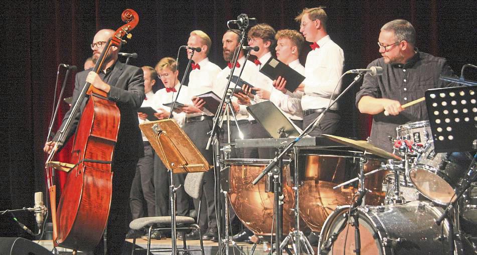 Musikalisch begleitet wurden die Chöre – hier der Männerchor MaleBox – von den Musikern des Königlichen Salonorchesters. Foto: Helga Wissing