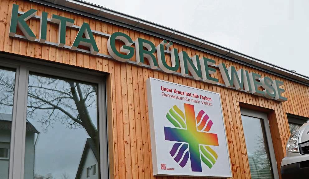 Im Februar ist der neue inklusive Kindergarten der Caritas bezugsfertig. Die Kinder und Erziehrinnen freuen sich bereits auf den baldigen Einzug. Foto: Ulrike Dietz