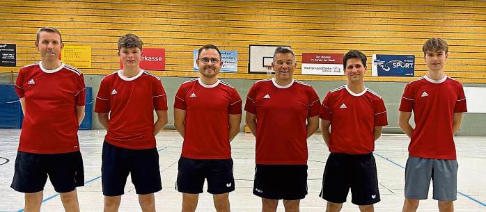 Freude über den Klassenerhalt: Der TTV DJK Dedinghausen mit (v.l.) Harald Betkerowitz, Marcel Stratmann, Andreas Gausmann, Christian Schlepphorst, Stefan Hellemeier und Konstantin Lödige spielte eine erfolgreiche Relegation.