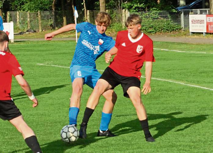 A-Liga-Vizemeister Erwitte 2000 (in Rot) verlor das Halbfinale des Ligapokals in Lipperode glatt mit 0:3. Foto: Dannhausen