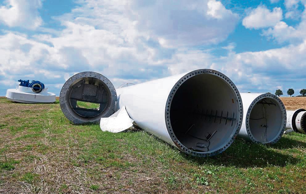 Die alten Anlagen des Windparks Spitze Warte werden teilweise recycelt. Foto: Bsdurek
