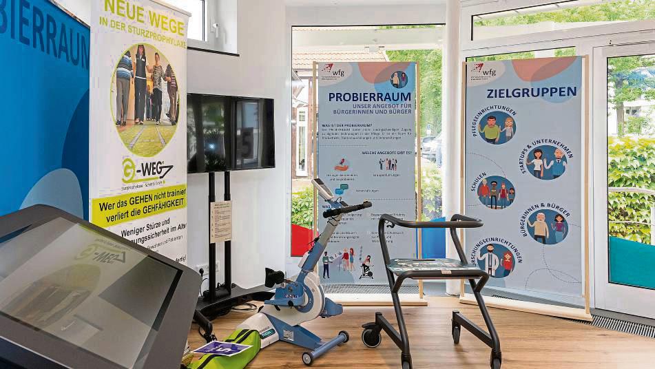 Das Zentrum Digitale Pflege ist vor drei Monaten in Bad Sassendorf eröffnet worden. Es soll ein Begegnungsraum sein – für Pflegedienstleister, Unternehmen und Bürger. Foto: Jedra