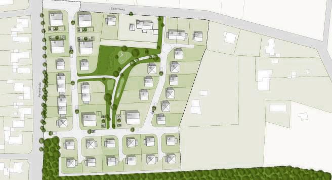 Vier Hektar Zukunft mit Hindernissen: Das geplante Baugebiet am Elsternweg in Rixbeck stößt auf „ernsthafte artenschutzrechtliche Bedenken“. Visualisierung: Stadt Lippstadt