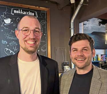Austausch zwischen Kandidat und Bürgermeister: Dr. Torben Terwey (l.) und Enrico Eppner