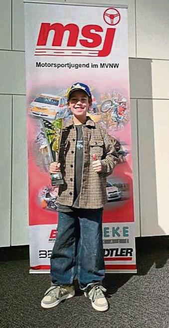 Piet Cußmann vom MSC Bergstadt Rüthen wurde in der Kategorie Kartslalom NRW-Vizemeister.