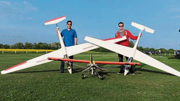 Die Modellflugzeuge haben zum Teil eine Flügelspannweite von mehr als sieben Metern.