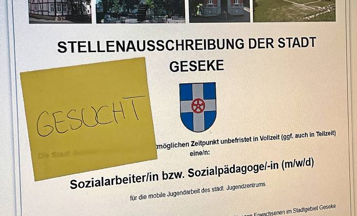 Seit über drei Jahren ist die Stelle als Sozialarbeiter auf der Homepage der Stadt ausgeschrieben. Foto: A. Bsdurek