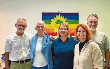 Prof. Dr. Joachim Volz, Ulle Schauws, Elisabeth Körner, Sarah Gonschorek, Jan Hülsemann (v.l.) beim Stadtgespräch.