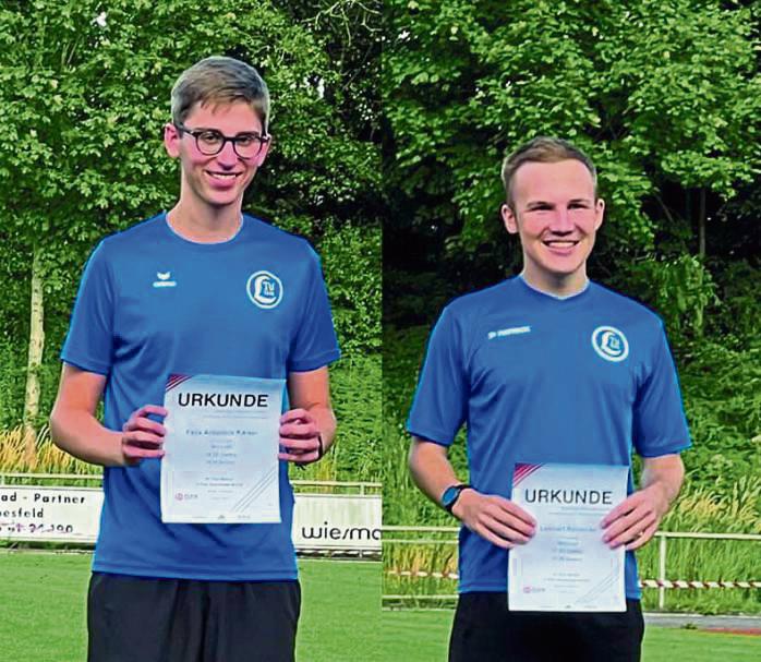 Einen starken Auftritt legten Felix Kaiser (l.) und Lennart Reinecke (r.) vom LTV Lippstadt bei den Straßenlauf-Westfalenmeisterschaften über fünf Kilometer hin.