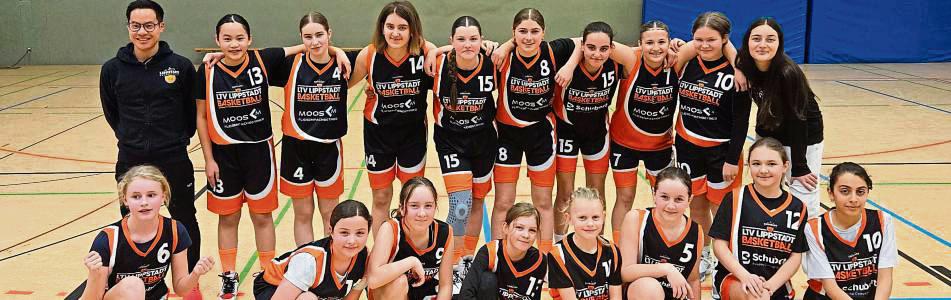 Gemeinsam sind wir stark. Die Basketballmädchen U12 und U14 des LTV Lippstadt verließen in ihren Auswätsspielen im Dortmunder Stadtteil Barop als Siegerinnen das Spielfeld.