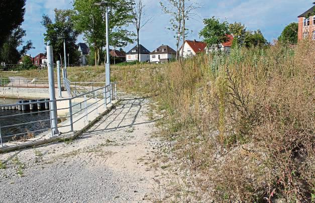 Volker Claes möchte wissen, warum die Anlage an der Kanustrecke freigegeben wurde, wenn die Grünfläche „noch nicht in Ordnung“ ist. Fotos: Pia Mintert