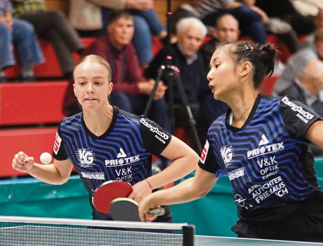 Seite an Seite werden Lukreciaj Juchnaite (l.) und Loan Le (r.) für den TTK, der aktuell am Tabellenende der 2. Liga steht, in Stuttgart und Offenburg an die Platte gehen. Foto: Thomas Wiegand