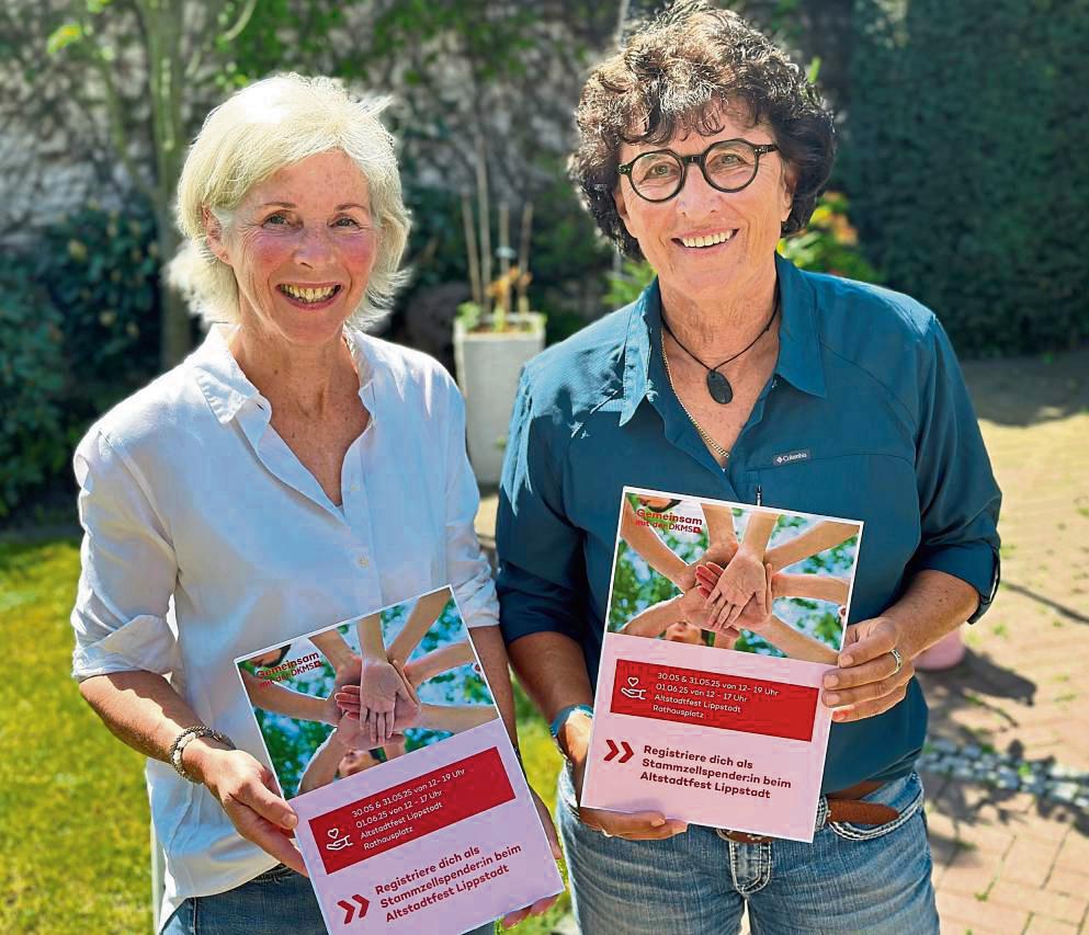 Gemeinsam Leben retten: Kinderbuchautorin Jutta Maas (r.) organisiert zum Altstadtfest eine Typisierungsaktion. Unterstützung bekommt sie von Christiane Murray. Foto: Cegelski