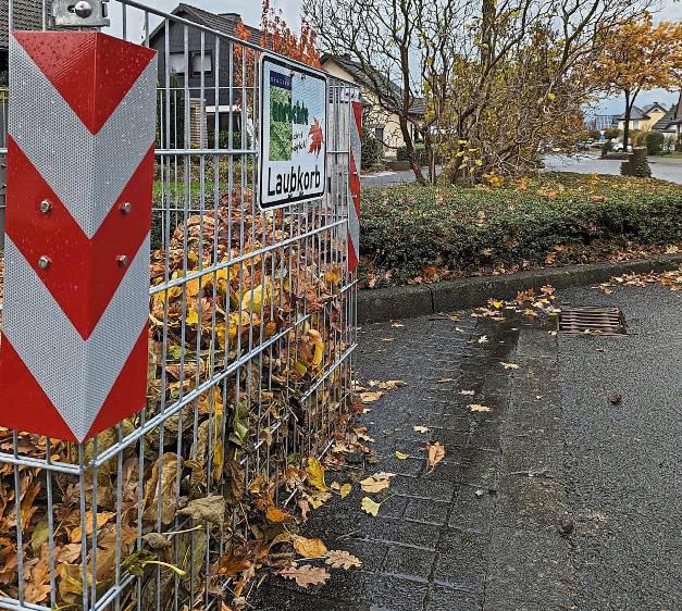 An vier Straßen stehen die Laubkörbe jetzt. Foto: Raestrup