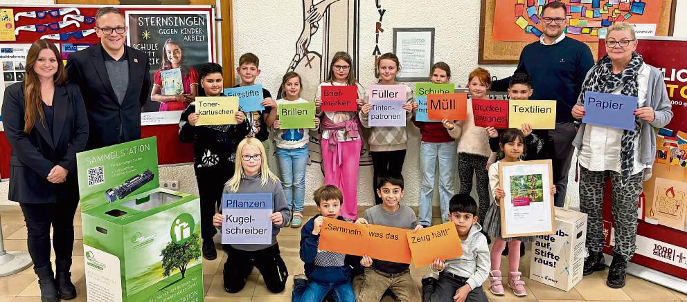 Sammeln, was das Zeug hält: Für ihr Nachhaltigkeits-Projekt hat die Cyriakus-Grundschule in Horn jetzt den Klimaschutzpreis erhalten.