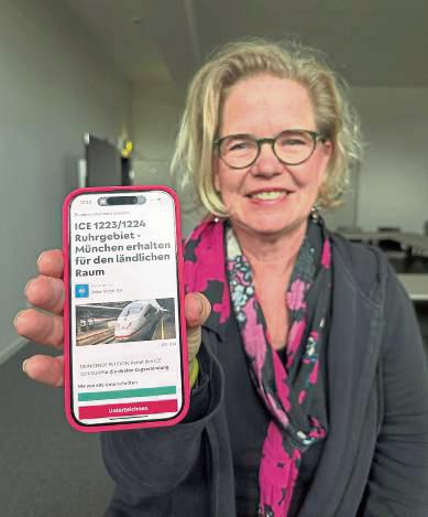 Hat eine Online-Petition gestartet, um die ICE-Verbindung nach München zu erhalten: Anke Victor. Foto: Carolin Cegelski