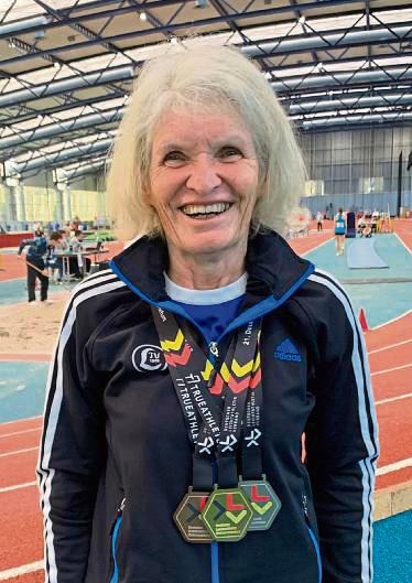 Ihre Medaillensammlung erweiterte Angelika Albrecht vom LTV Lippstadt bei den Deutschen Hallen-Meisterschaften in Frankfurt.
