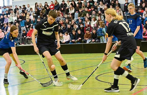 Die Jackdaws zeigten beim Landesfinale im Floorball starke Teamarbeit und erreichte Platz zwei. Foto Dieter Tuschen