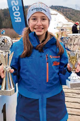 Anni Stellmacher war selbst überrascht, wie gut es für sie beim Slalom-Ski-Cross-Cup im Vogtland lief.