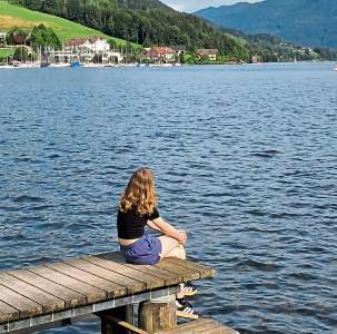 Das Sommerglück hat Familie Pütter am Mondsee gefunden.
