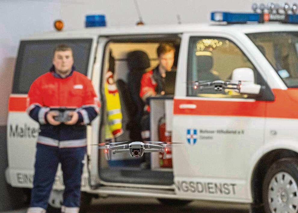 Die Malteser Drohneneinheit aus Geseke ist kreisweit im Einsatz. Fotos (2): Malteser Geseke