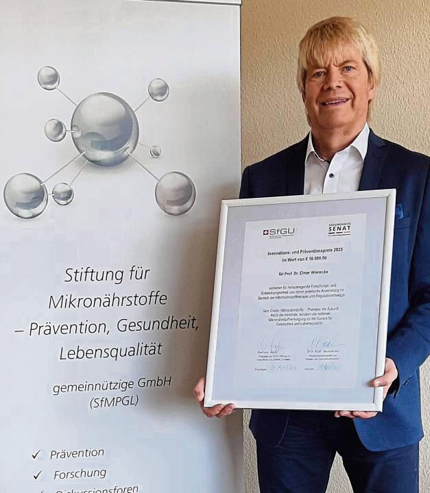 Prof. Dr. Elmar Wienecke gilt in der Fachwelt als Pionier auf dem Gebiet der Mikronährstoffe.