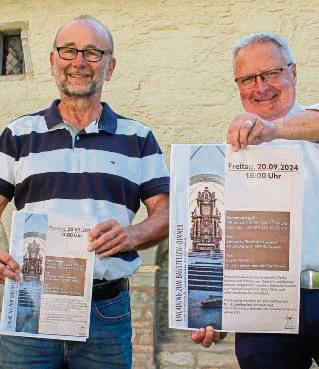 Winfried Schnieders und Pfarrer Rainer Stahlhacke freuen sich auf das Baustellen-Dinner. Foto: N. Wissing