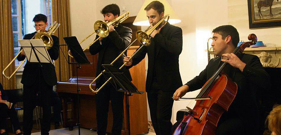 Das Millischer Trombone Quartet schlug den Bogen von Mozart bis zu Metallica. Foto: Wissing