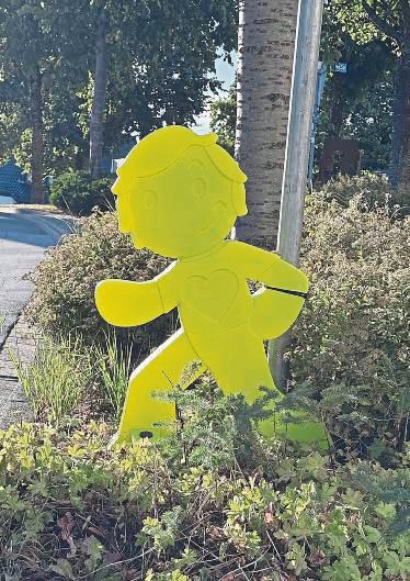 Zum Schulstart stellte die SPD in Kallenhardt Verkehrsmännchen auf. Foto: S. Bsdurek