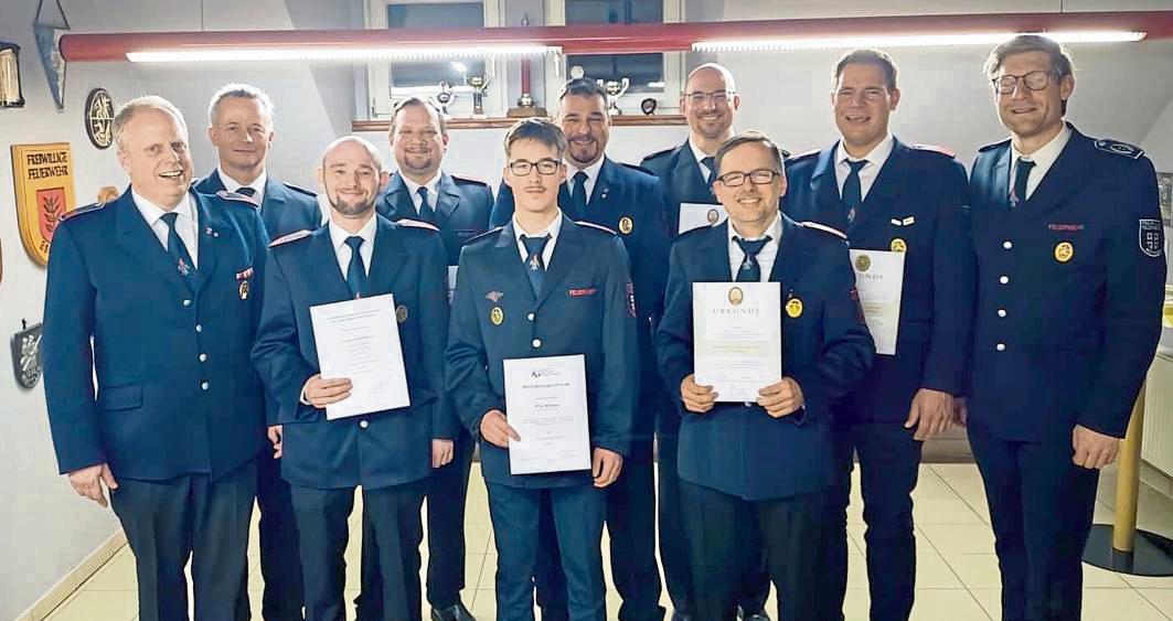 Aus- und Weiterbildungen waren auch im vergangenen Jahr ein fester Bestandteil des Programms der Löschgruppe Kallenhardt.