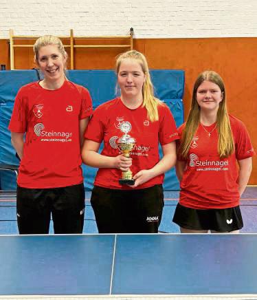 Holten den Pokal in die Hellwegstadt (v.l.): Marion Füller, Jule Wilden und Nina Hansel siegten im Finale mit 4:1 gegen Bönen.