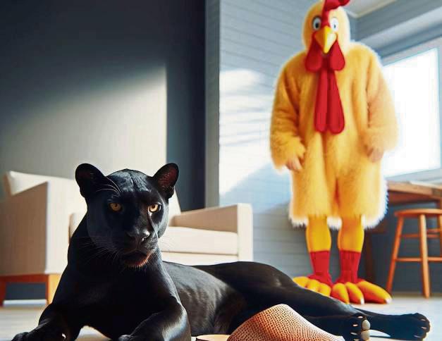 Ist Hasso Huhn oder Panther? Das ist hier die Frage.