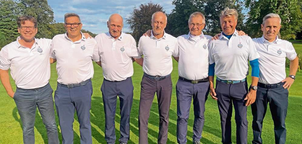 Das AK-50-Team des Golfclubs Lippstadt (v.l.): Sascha Mannheims, Christian Schlepphorst, Ralf Sültrop, Kapitän Günther Seppler, Andreas Ulrich, Klaus Groß und Stefan Bläsius.