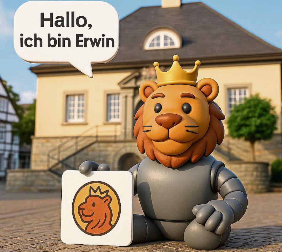 Chatbot mit Löwenkopf: So stellt sich ChatGPT die KI-Unterstützung Erwin künftig vor.