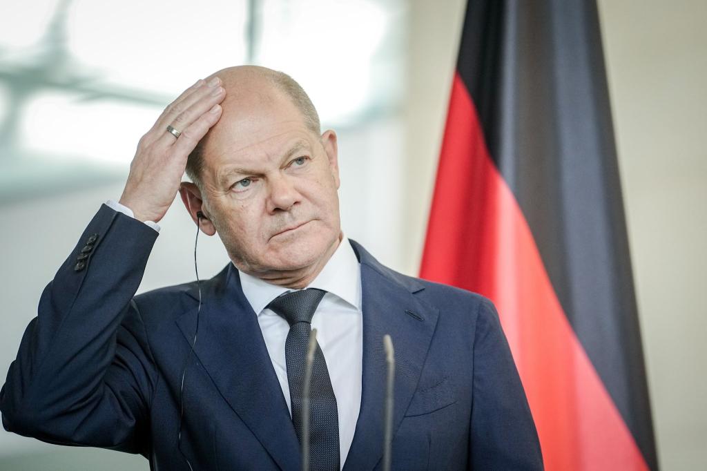 Bundeskanzler Olaf Scholz wurde bei dem Zwischenfall nicht verletzt. - Foto: Kay Nietfeld/dpa
