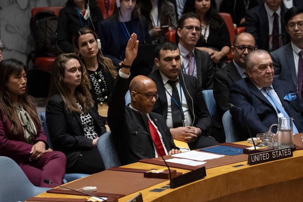 Eine Resolution für die Vollmitgliedschaft eines palästinensischen Staats bei den Vereinten Nationen ist im UN-Sicherheitsrat an einem Veto der USA gescheitert. Zwölf Mitgliedsländer stimmten in New York für die Resolution, zwei enthielten sich. - Foto: Yuki Iwamura/AP/dpa