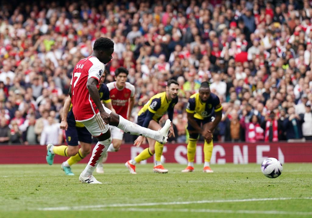 Brachte Arsenal gegen Bournemouth per Elfmeter in Führung: Bukayo Saka. - Foto: Adam Davy/PA Wire/dpa