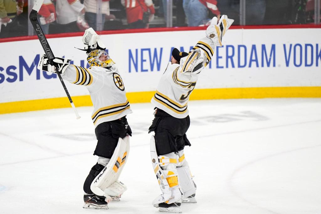 Die Boston Bruins gewinnen mit 2:1 gegen die Florida Panthers in Spiel 5 der zweiten Runde der Stanley-Cup-Playoffs. - Foto: Wilfredo Lee/AP/dpa