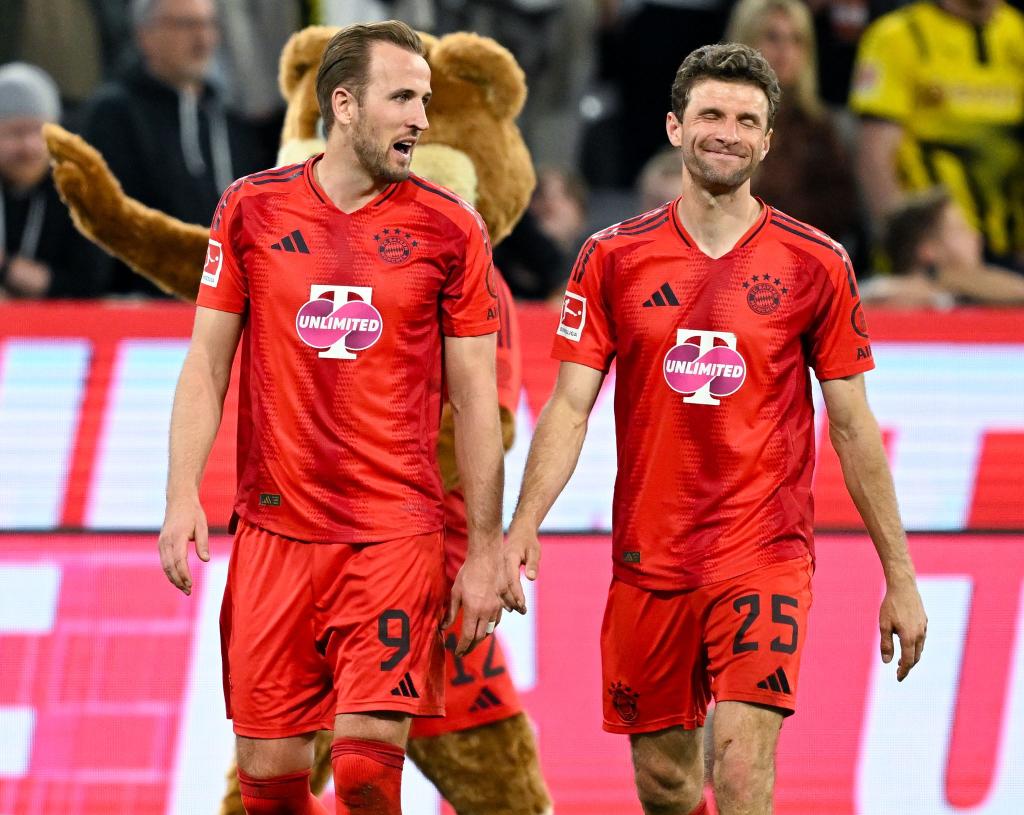 Harry Kane (l) und Thomas Müller - glückt die Wende in Mailand? - Foto: Sven Hoppe/dpa