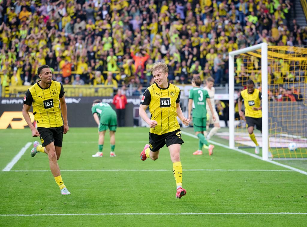 Daniel Svensson schoss gegen Gladbach sein erstes Bundesligator. - Foto: Bernd Thissen/dpa