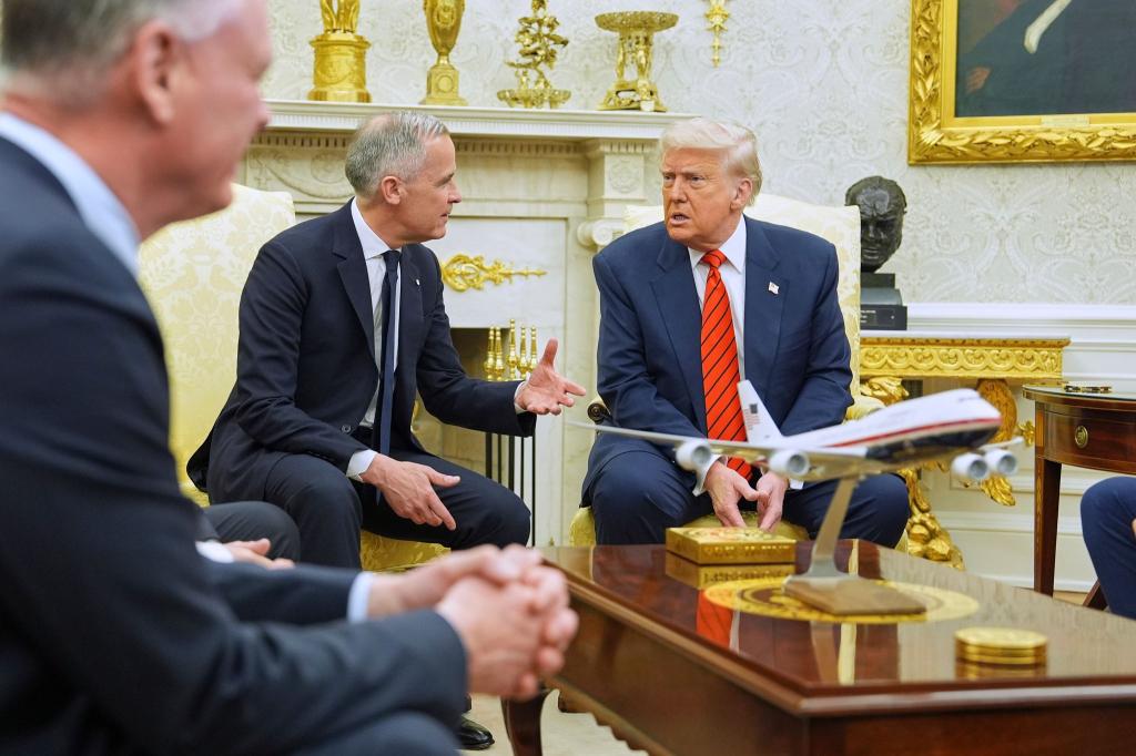 Carney und Trump im Weißen Haus. - Foto: Evan Vucci/AP/dpa